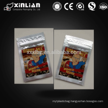 full printing aluminum mylar foil fresh seal bag with zipper